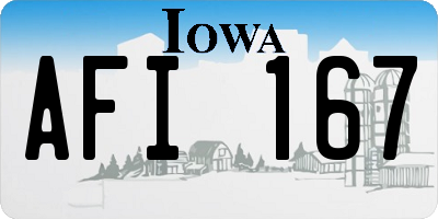 IA license plate AFI167