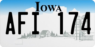 IA license plate AFI174