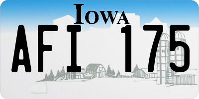 IA license plate AFI175