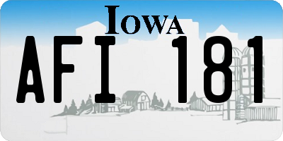 IA license plate AFI181