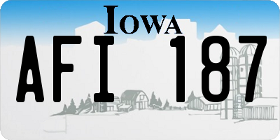 IA license plate AFI187
