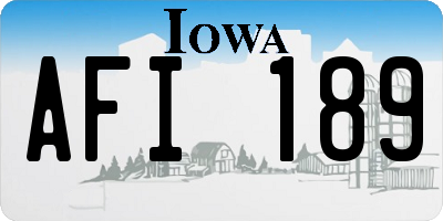 IA license plate AFI189