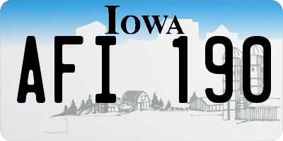 IA license plate AFI190