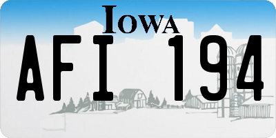 IA license plate AFI194