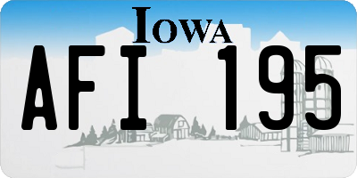IA license plate AFI195