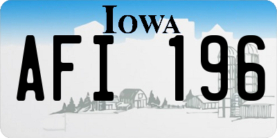 IA license plate AFI196