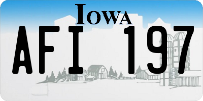 IA license plate AFI197