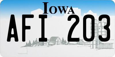 IA license plate AFI203