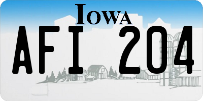 IA license plate AFI204