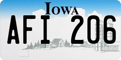 IA license plate AFI206