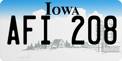 IA license plate AFI208