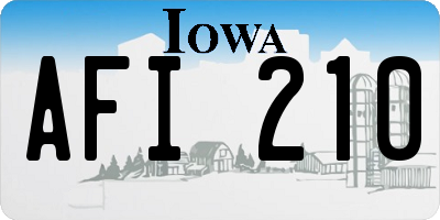 IA license plate AFI210