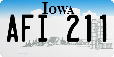 IA license plate AFI211