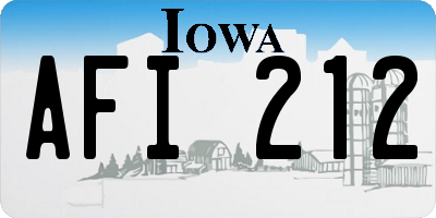 IA license plate AFI212