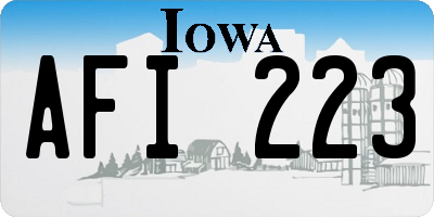 IA license plate AFI223