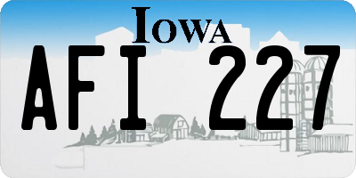IA license plate AFI227