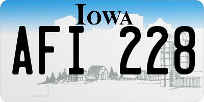 IA license plate AFI228