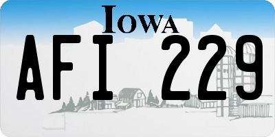IA license plate AFI229