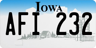 IA license plate AFI232