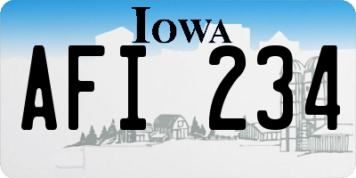 IA license plate AFI234