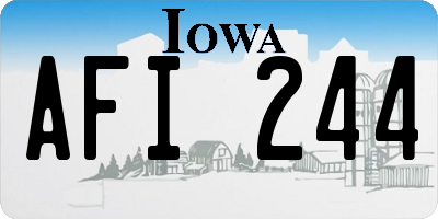 IA license plate AFI244