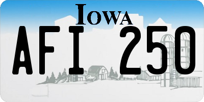 IA license plate AFI250