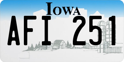 IA license plate AFI251