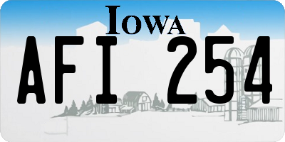 IA license plate AFI254