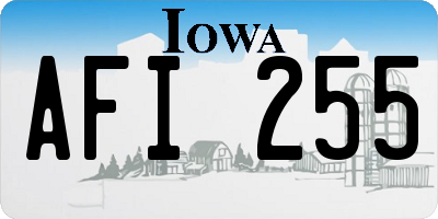 IA license plate AFI255