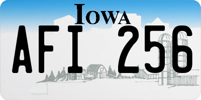 IA license plate AFI256