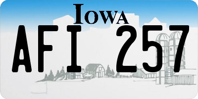 IA license plate AFI257