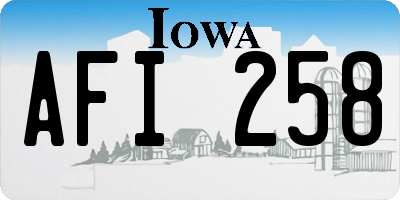IA license plate AFI258