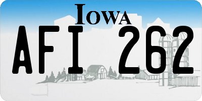 IA license plate AFI262