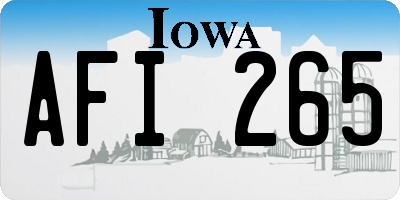 IA license plate AFI265
