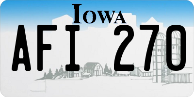 IA license plate AFI270