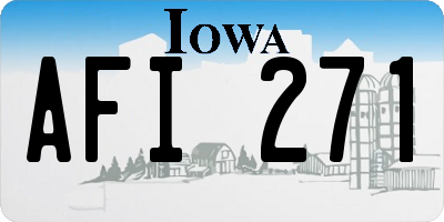 IA license plate AFI271