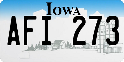 IA license plate AFI273