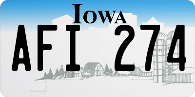 IA license plate AFI274