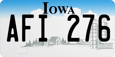 IA license plate AFI276