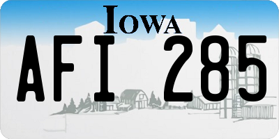 IA license plate AFI285