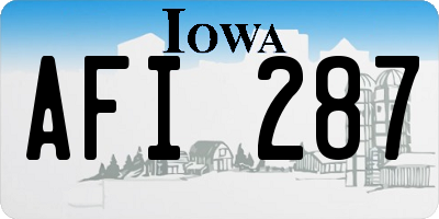 IA license plate AFI287