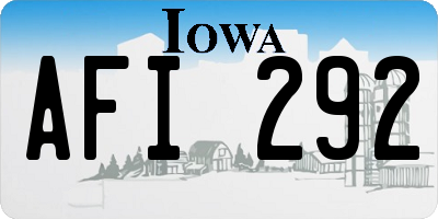 IA license plate AFI292