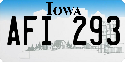 IA license plate AFI293