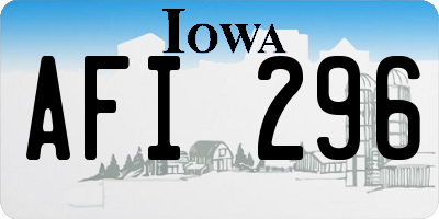 IA license plate AFI296