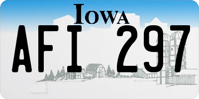 IA license plate AFI297
