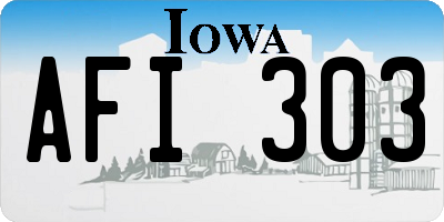 IA license plate AFI303