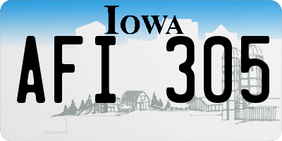 IA license plate AFI305