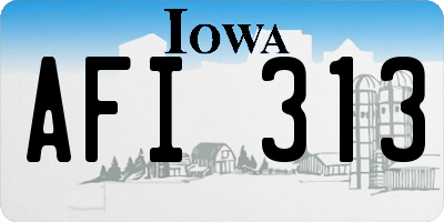IA license plate AFI313
