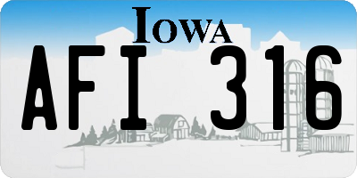 IA license plate AFI316