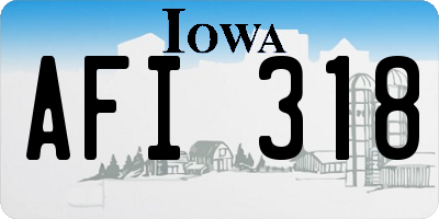 IA license plate AFI318